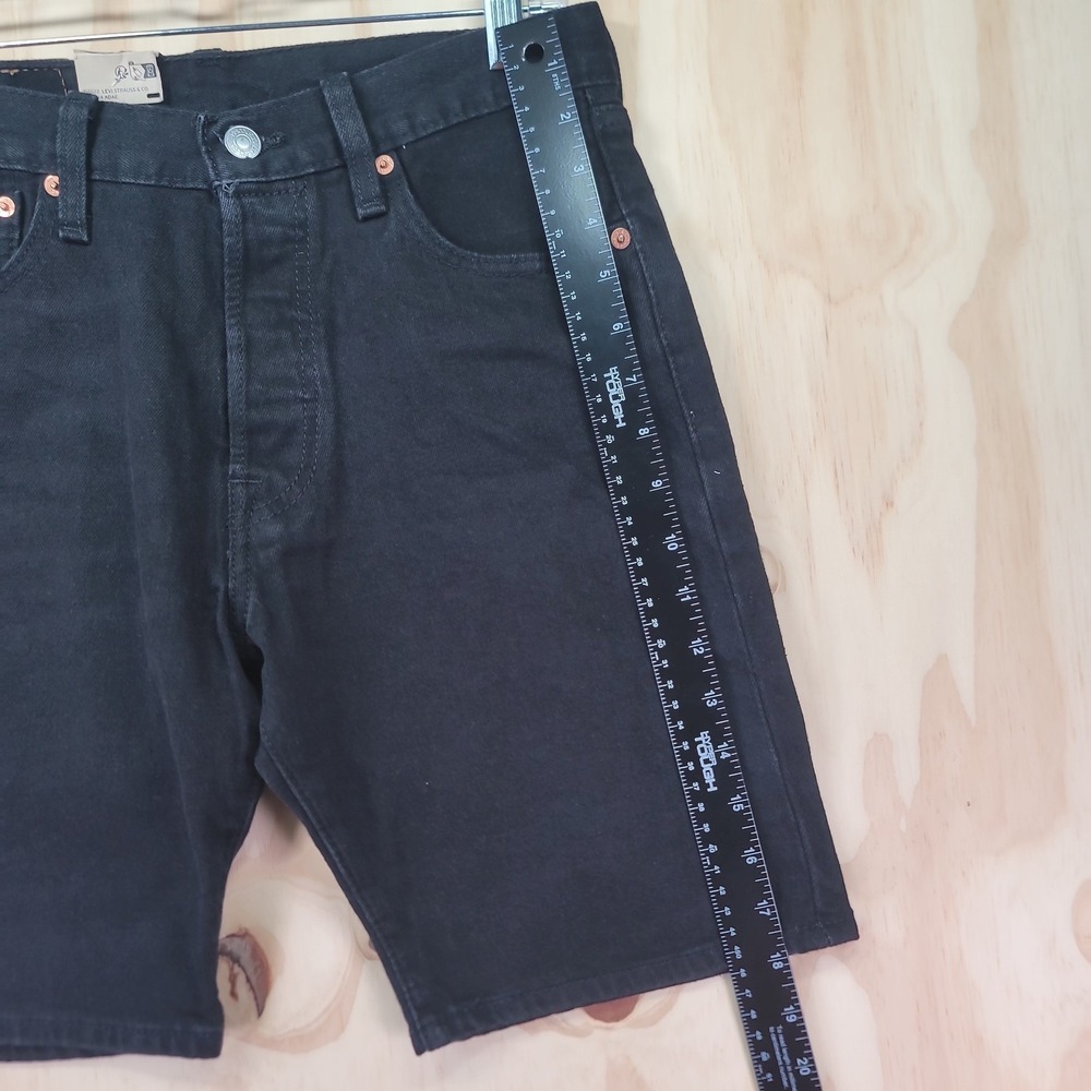 Levis Strauss 501 Denim Jean Shorts‎ Mens 30x9 Black "9 Button Fly Dark Wash NWT - Picture 9 of 16